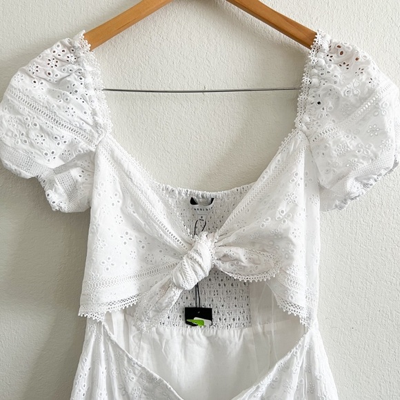 Gianni Bini White Tie Front Eyelet Dress - Picture 8 of 11